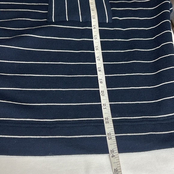 Ella Moss Reese Nautical Striped Pocket Boxy Navy & White Tee SZ XL New - Picture 11 of 13